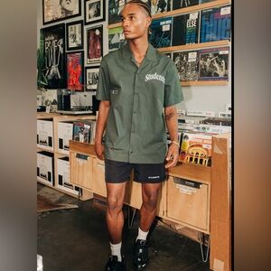 STUDENTS Golf Dark Green Button-Up Polo –‎ Large | Streetwear